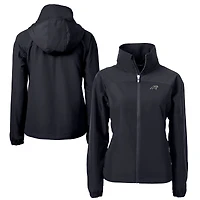 Women's Cutter & Buck Black Carolina Panthers Charter Eco Recycled Full-Zip Hoodie Jacket
