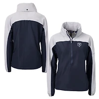 Women's Cutter & Buck Navy/Gray Chicago Bears Charter Eco Recycled Half-Zip Hoodie Anorak Jacket