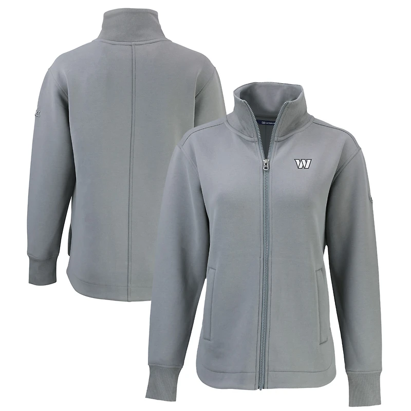 Women's Cutter & Buck Gray Washington Commanders Roam Eco Full-Zip Tri-Blend Recycled Jacket