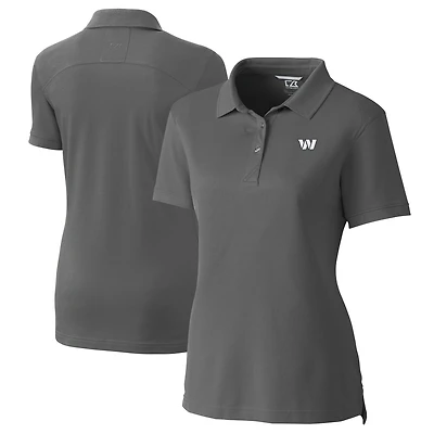Women's Cutter & Buck Gray Washington Commanders Advantage Tri-Blend DryTec Pique Polo