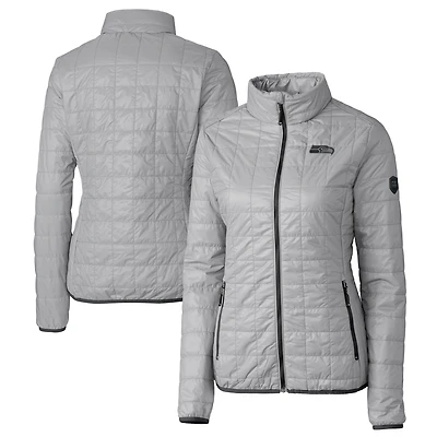 Women's Cutter & Buck Gray Seattle Seahawks Rainier PrimaLoft Eco Insulated Full-Zip Puffer Jacket