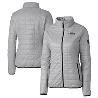 Women's Cutter & Buck Gray Seattle Seahawks Rainier PrimaLoft Eco Insulated Full-Zip Puffer Jacket