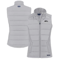 Women's Cutter & Buck Gray Seattle Seahawks Evoke Hybrid Eco Softshell Recycled Full-Zip Vest