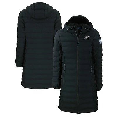 Women's Cutter & Buck Black Philadelphia Eagles Mission Ridge Repreve Eco Insulated Full-Zip Hoodie Long Puffer Jacket