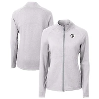 Women's Cutter & Buck  Heather Gray Pittsburgh Steelers Adapt Eco Knit Recycled Raglan Full-Zip Jacket