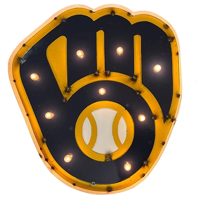 Imperial  Milwaukee Brewers 24" x 22" Lighted Logo Recycled Metal Sign