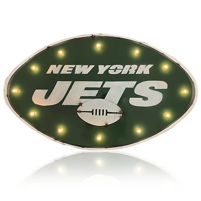 Imperial  New York Jets 21.75" x 36" Lighted Logo Recycled Metal Sign