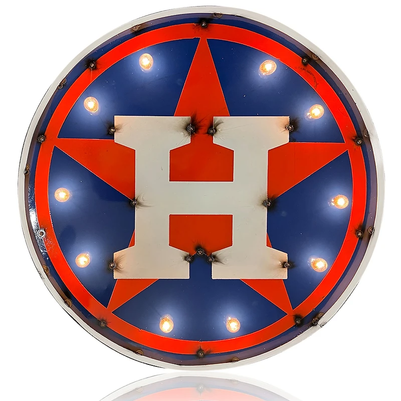 Imperial Houston Astros 23" x 23" Lighted Logo Recycled Metal Sign