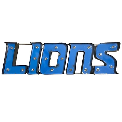Imperial  Detroit Lions 9" x 37" Lighted Recycled Metal Sign