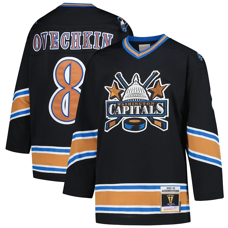 Youth Mitchell & Ness Alexander Ovechkin Black Washington Capitals 2005   Power Play Player Jersey