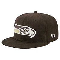 Men's New Era  Brown Seattle Seahawks Choco Cord 59FIFTY Fitted Hat