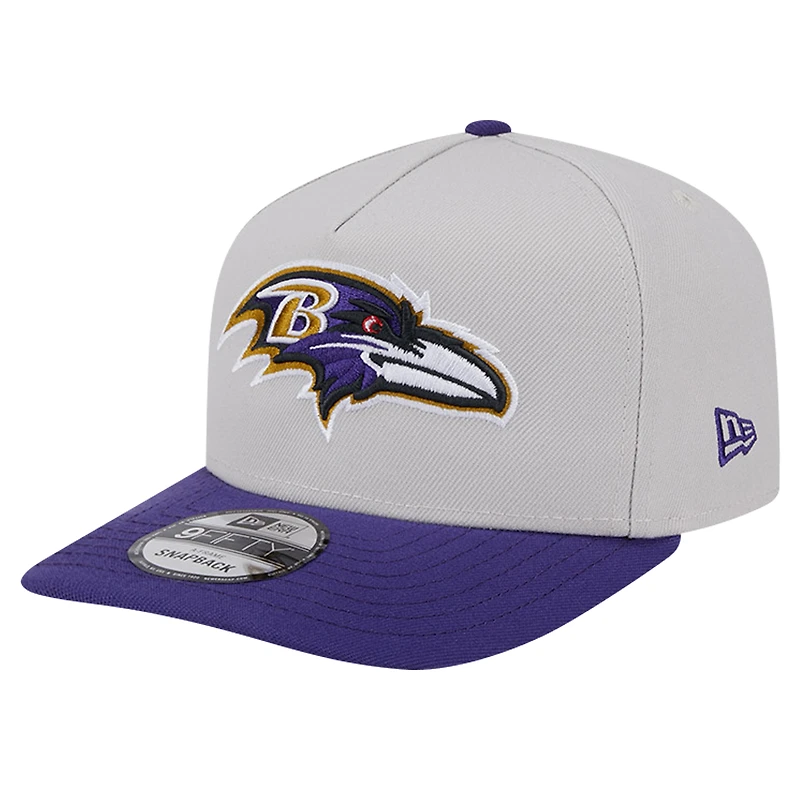Men's New Era Stone Baltimore Ravens Decent 9FIFTY A-Frame Snapback Hat