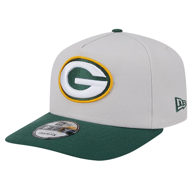 Men's New Era Stone Green Bay Packers Decent 9FIFTY A-Frame Snapback Hat