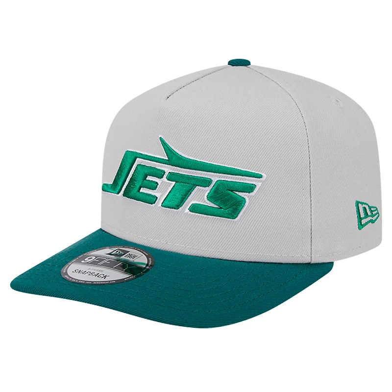 Men's New Era Stone New York Jets Decent 9FIFTY A-Frame Snapback Hat