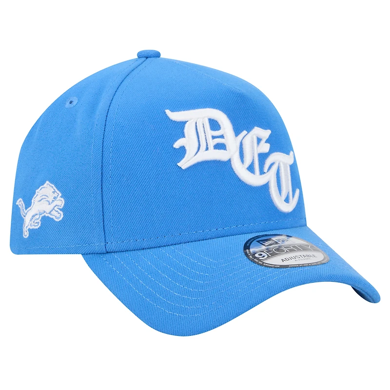 Men's New Era Blue Detroit Lions Mystic 9FORTY A-Frame Adjustable Hat