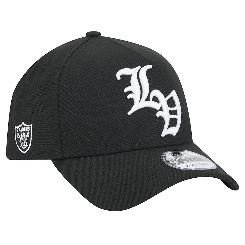 Men's New Era Black Las Vegas Raiders Mystic 9FORTY A-Frame Adjustable Hat