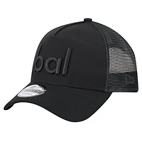 Men's New Era Black Baltimore Ravens Domain 9FORTY A-Frame Trucker Adjustable Hat