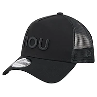 Men's New Era Black Houston Texans Domain 9FORTY A-Frame Trucker Adjustable Hat