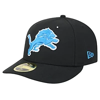 Men's New Era Black Detroit Lions Omaha Low Profile 59FIFTY Fitted Hat