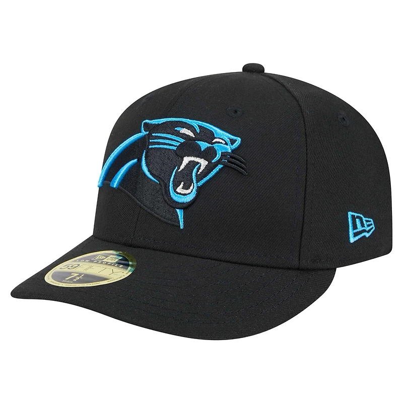 Men's New Era Black Carolina Panthers Omaha Low Profile 59FIFTY Fitted Hat