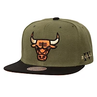 Men's Mitchell & Ness Olive/Black Chicago Bulls Core IV Snapback Hat