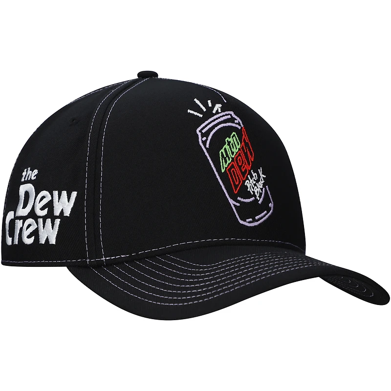 Men's Black Mountain Dew Pitch Black Glow A-Frame Adjustable Hat