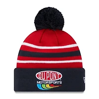 Men's New Era Navy Jeff Gordon DuPont Cuffed Knit Hat with Pom