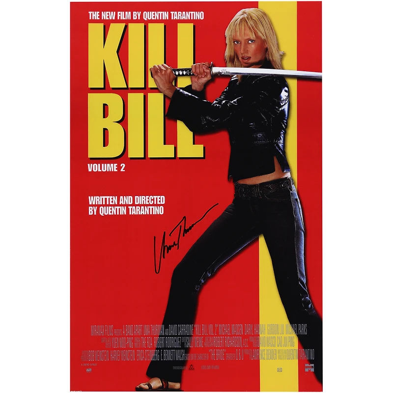 Uma Thurman Kill Bill Vol. 2 Autographed 11" x 17" Movie Poster