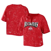 Women's WEAR by Erin Andrews Scarlet Ohio State Buckeyes Splatter T-Shirt