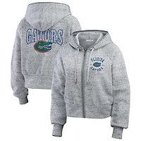 Women's WEAR by Erin Andrews Heather Gray Florida Gators Wear Speckle Double-Hit Raglan Full-Zip Hoodie