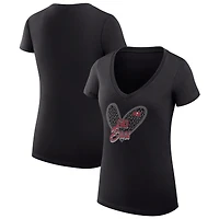 Women's G-III 4Her by Carl Banks Tampa Bay Buccaneers Super-Slim Fit Lightweight Leopard Heart V-Neck T-Shirt