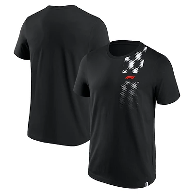 Men's Black Formula 1 Half Tone Grid T-Shirt