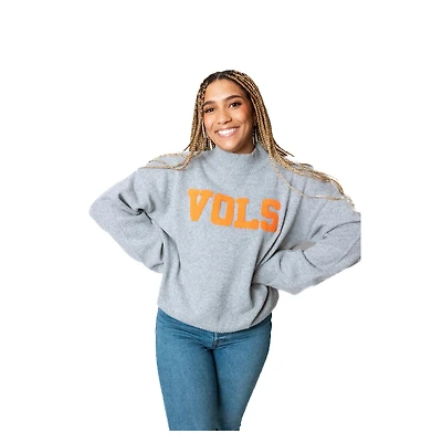 Women's  Gray Tennessee Volunteers Oversized Varsity Sweater