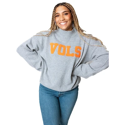 Women's  Gray Tennessee Volunteers Oversized Varsity Sweater