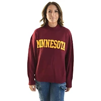Women's Gameday Social Maroon Minnesota Golden Gophers Oversized Varsity Pullover Sweater