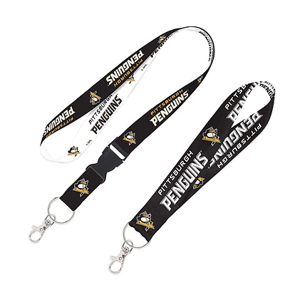 WinCraft Pittsburgh Penguins 2-Pack Lanyard with Detachable Buckle & Key Strap Set