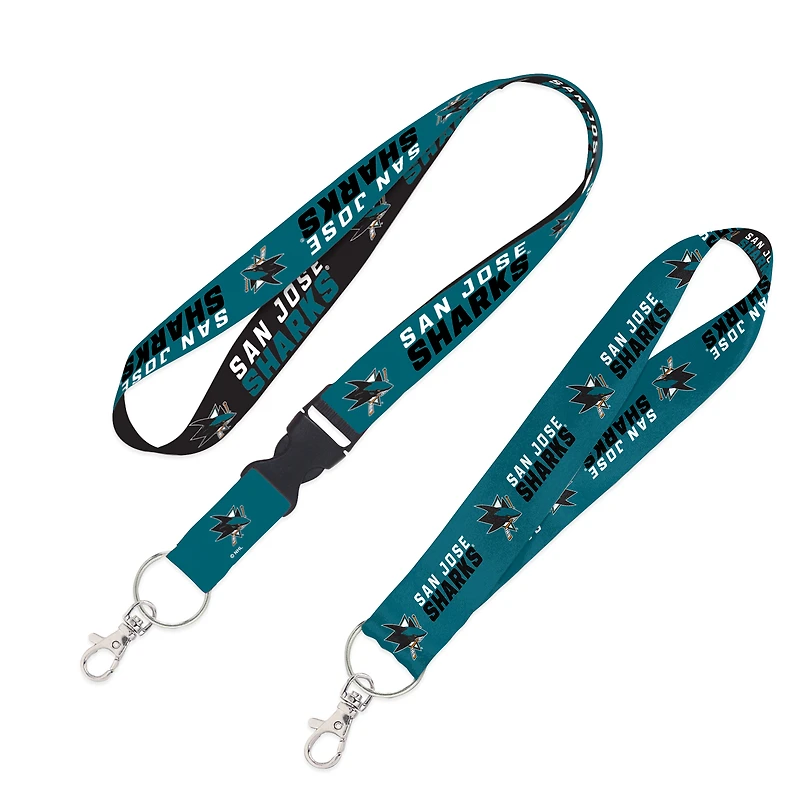 WinCraft San Jose Sharks 2-Pack Lanyard with Detachable Buckle & Key Strap Set