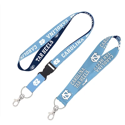 WinCraft North Carolina Tar Heels 2-Pack Lanyard with Detachable Buckle & Key Strap Set
