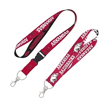 WinCraft Arkansas Razorbacks 2-Pack Lanyard with Detachable Buckle & Key Strap Set