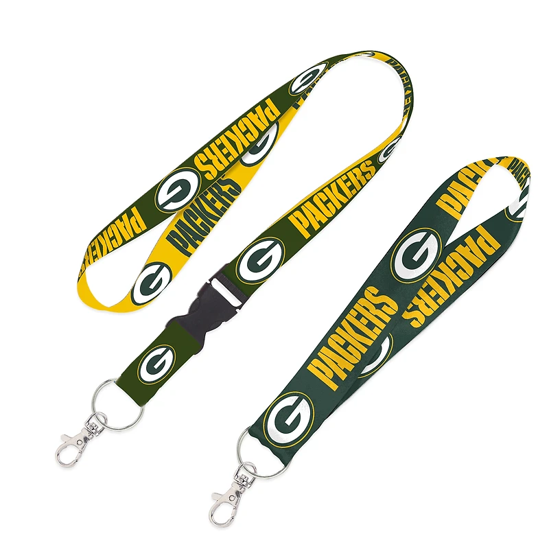 WinCraft Green Bay Packers 2-Pack Lanyard with Detachable Buckle & Key Strap Set