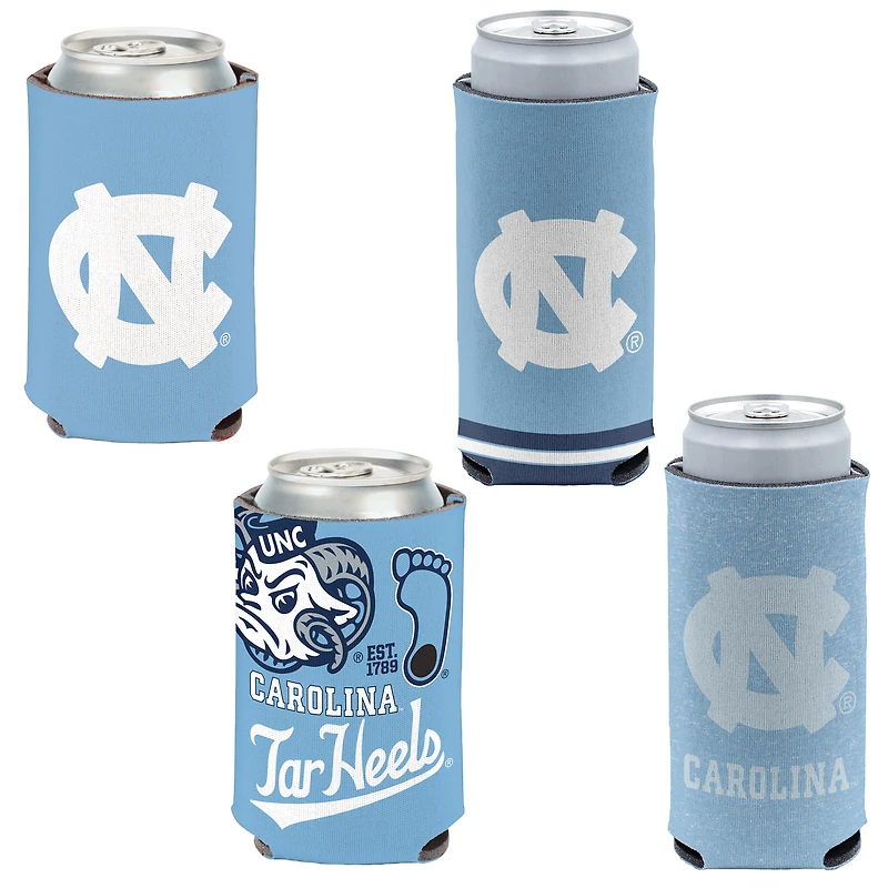 WinCraft North Carolina Tar Heels 4-Pack 12oz. Can & Slim Can Cooler Set
