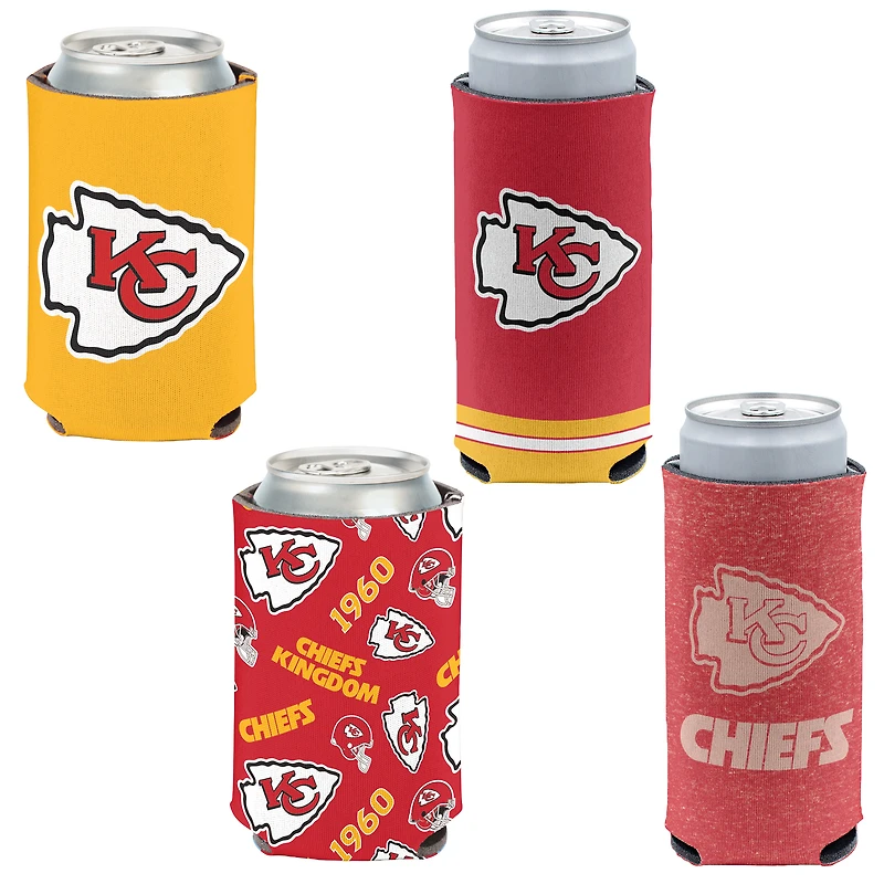 WinCraft Kansas City Chiefs 4-Pack 12oz. Can & Slim Can Cooler Set
