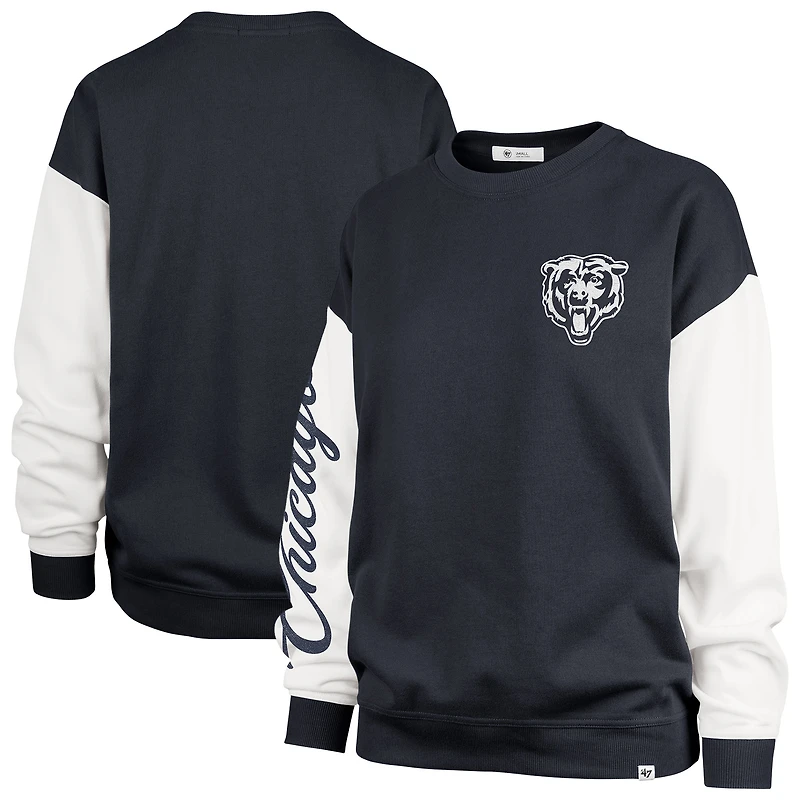 Women's '47 Navy Chicago Bears Double Header Rise Andie Pullover Sweatshirt