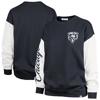 Women's '47 Navy Chicago Bears Double Header Rise Andie Pullover Sweatshirt