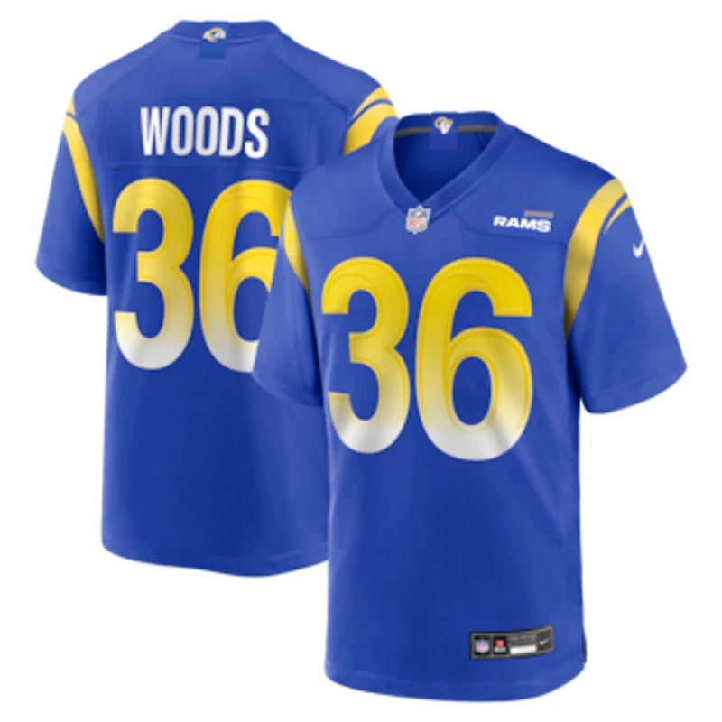 Men's Nike Charles Woods  Royal Los Angeles Rams Game Jersey