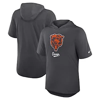Men's Nike Anthracite Chicago Bears Tri-Blend Performance Hoodie T-Shirt