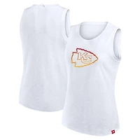 Women's Fanatics  White Kansas City Chiefs Slub Tank Top