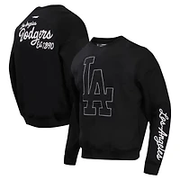 Men's Pro Standard Black Los Angeles Dodgers Paint The City Dropped Shoulder Pullover Sweatshirt