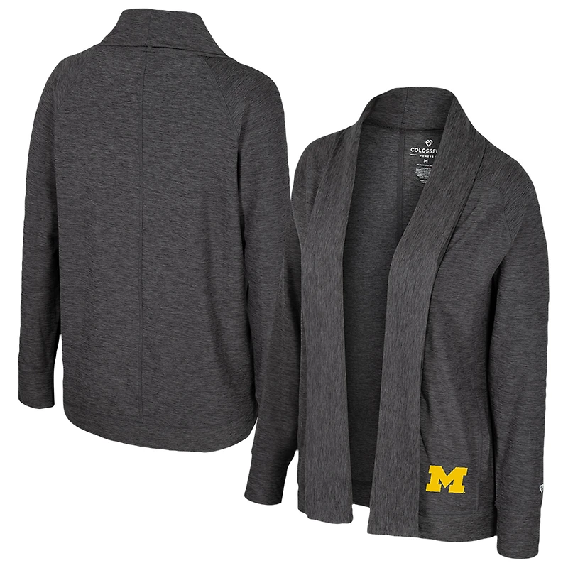 Women's Colosseum Charcoal Michigan Wolverines Dash Cardigan