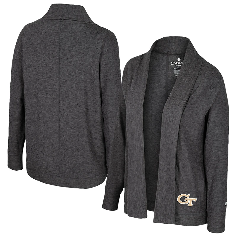Women's Colosseum Charcoal Georgia Tech Yellow Jackets Dash Cardigan